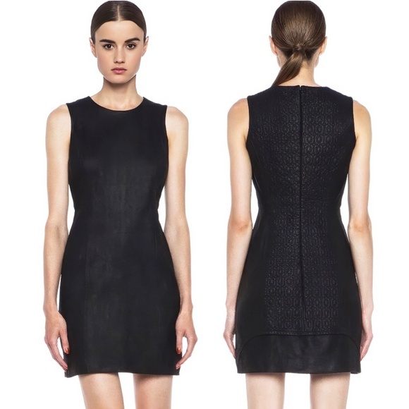 NWT Theyskens’ Theory Lambskin Quilted Leather Sheath Mini Dress - Picture 1 of 10